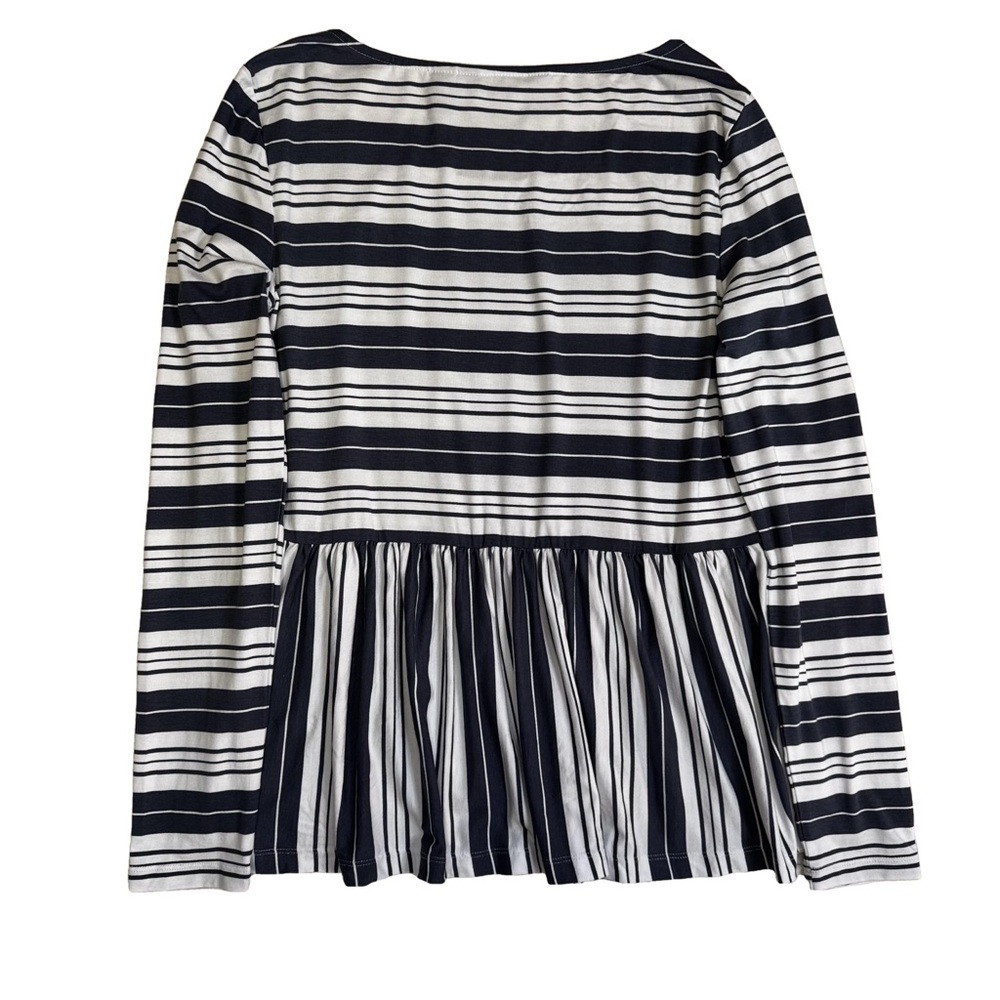 Du Jour Striped Peplum Top Size XS Navy Blue and White Has some Stretch NWOT - Picture 12 of 12